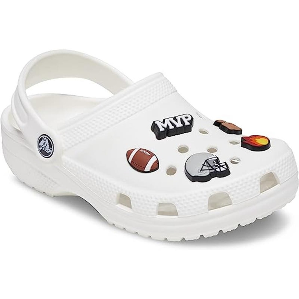 Crocs Uniquely You Unisex Sport Shoe Football Star Jibbitz Charms, 5-Pack